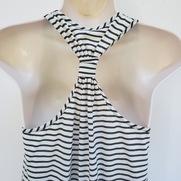 Olive Striped Ruffled Racerback Tank Top - Picture 4 of 5